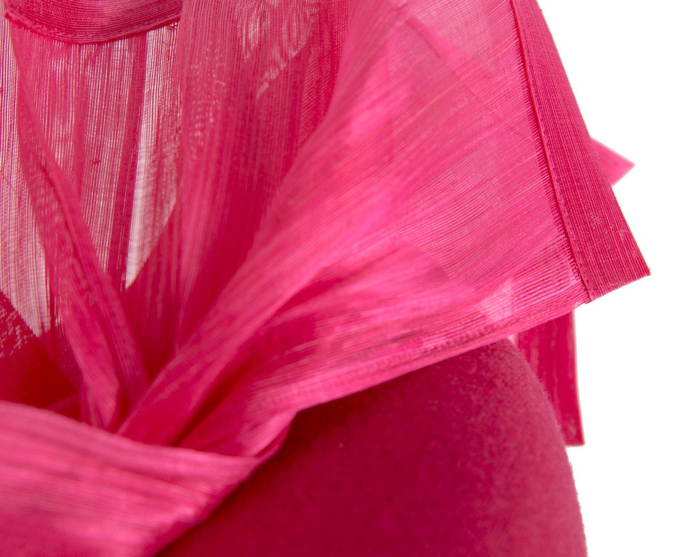 Bespoke fuchsia winter fascinator pillbox by Fillies Collection - Image 5
