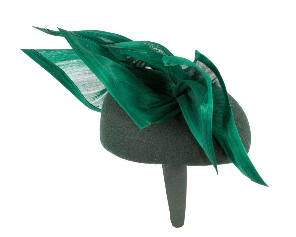 Bespoke green winter fascinator pillbox by Fillies Collection - Fascinators.com.au Bespoke green winter fascinator pillbox by Fillies Collection - Image 4