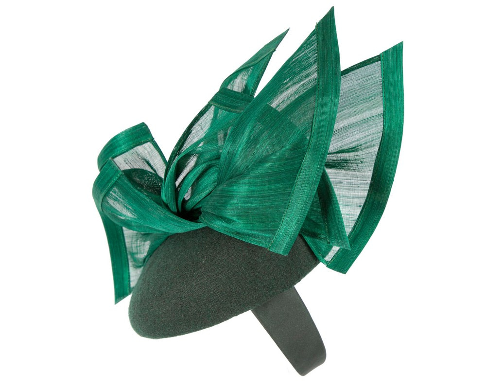 Bespoke green winter fascinator pillbox by Fillies Collection - Fascinators.com.au Bespoke green winter fascinator pillbox by Fillies Collection - Image 3