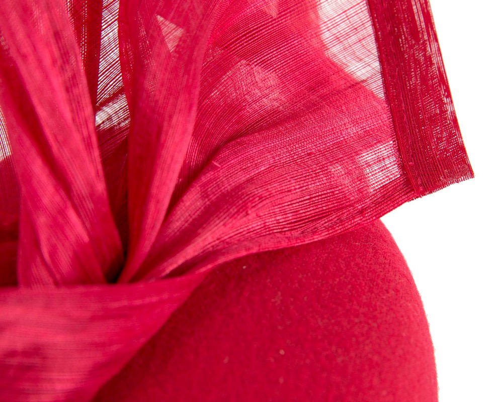 Bespoke red winter fascinator pillbox by Fillies Collection - Image 5