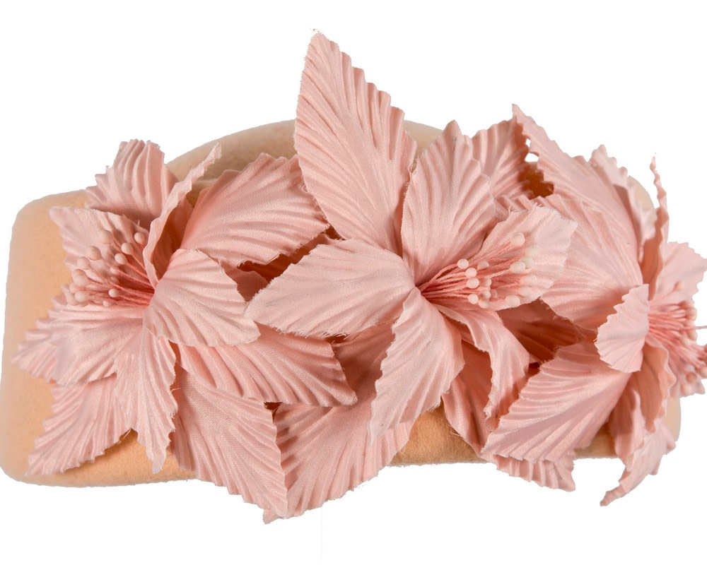 Bespoke beige felt beret hat by Fillies Collection - Fascinators.com.au Bespoke beige felt beret hat by Fillies Collection - Image 6