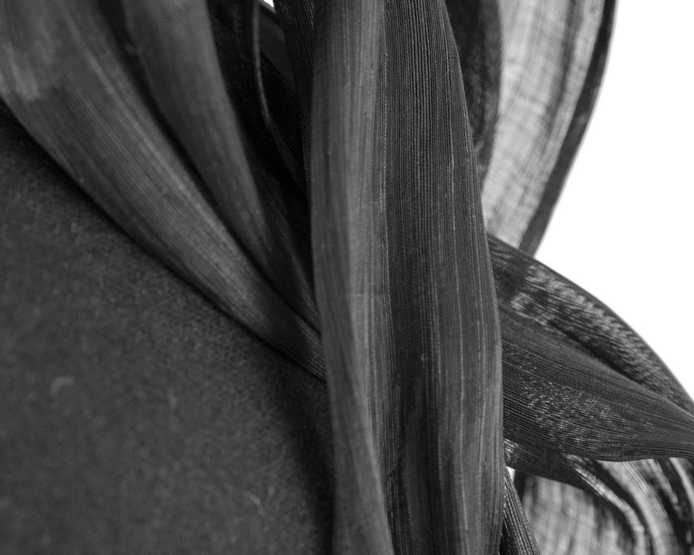 Bespoke black winter racing pillbox with bow by Fillies Collection - Fascinators.com.au Bespoke black winter racing pillbox with bow by Fillies Collection - Image 5