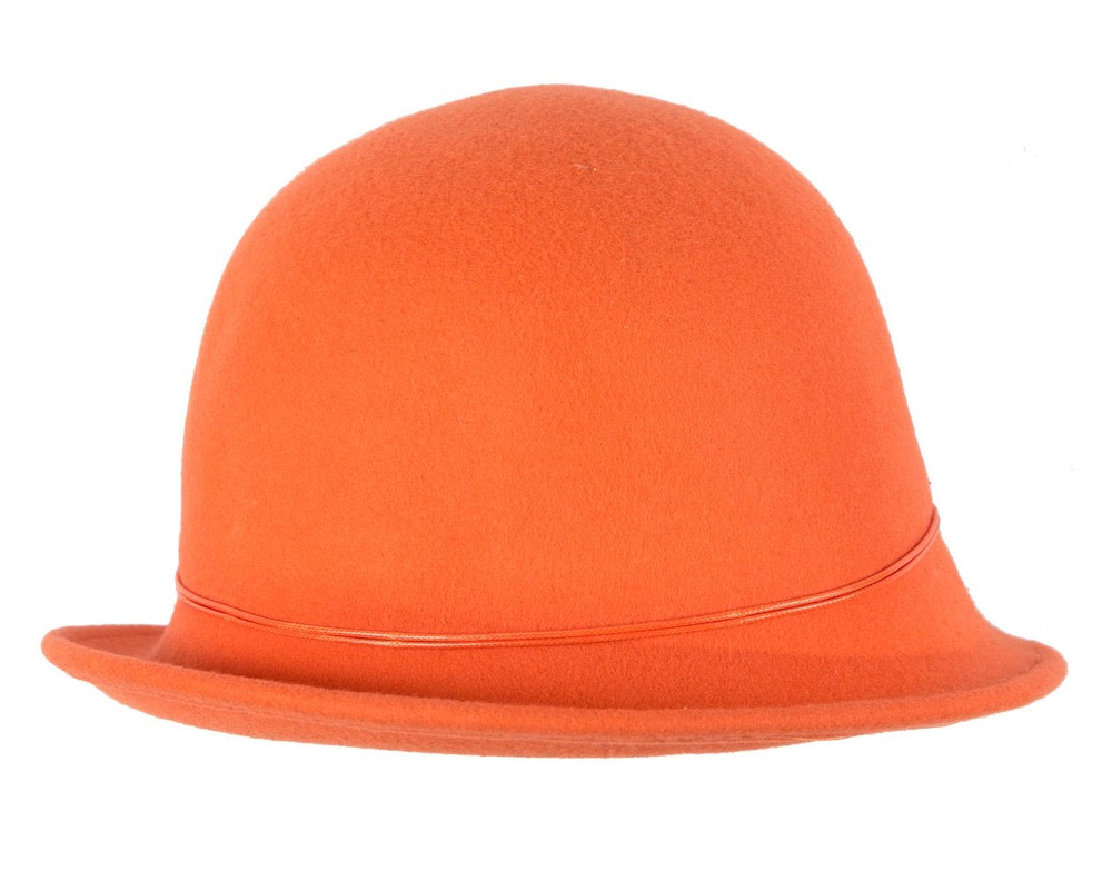 Orange felt winter cloche hat by Max Alexander - Image 3