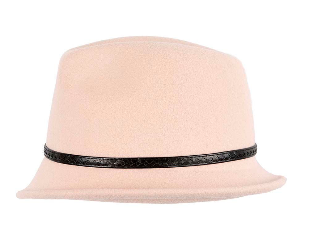 Beige ladies winter felt fedora hat by Max Alexander - Image 3