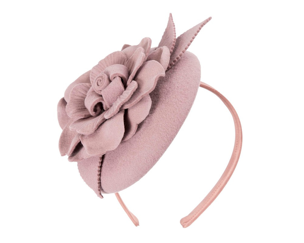 Dusty pink winter pillbox fascinator by Max Alexander - Image 2