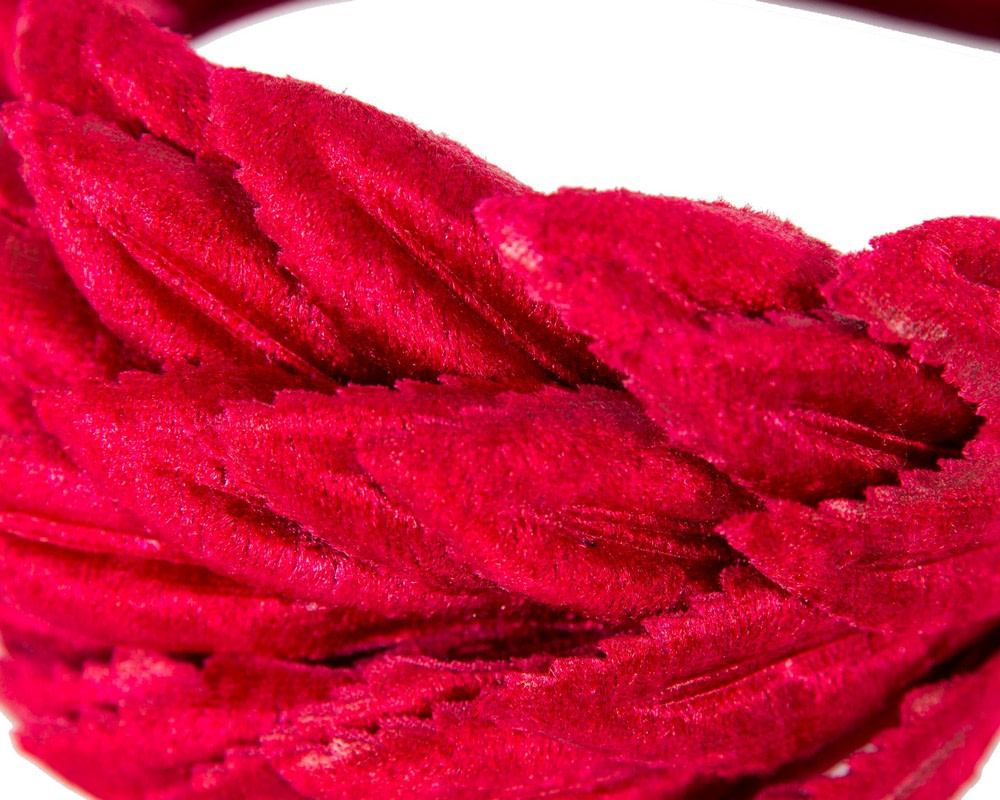 Petite red headband fascinator by Max Alexander - Image 5