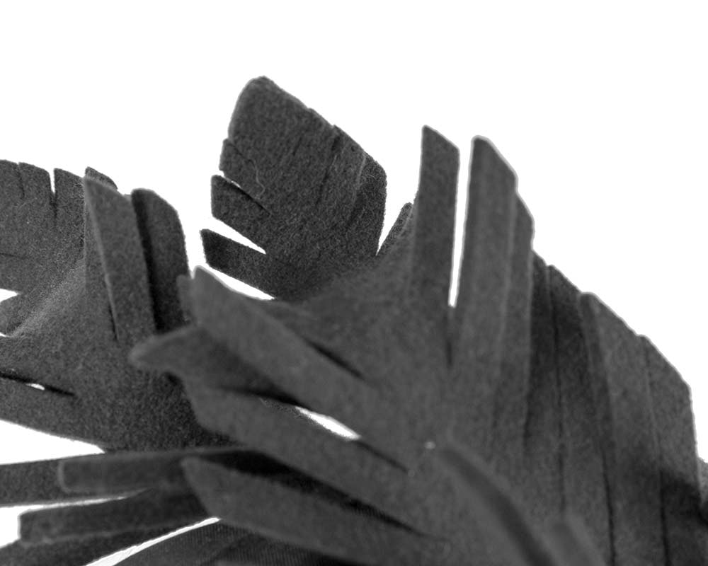 Black felt winter racing fascinator by Max Alexander - Image 3