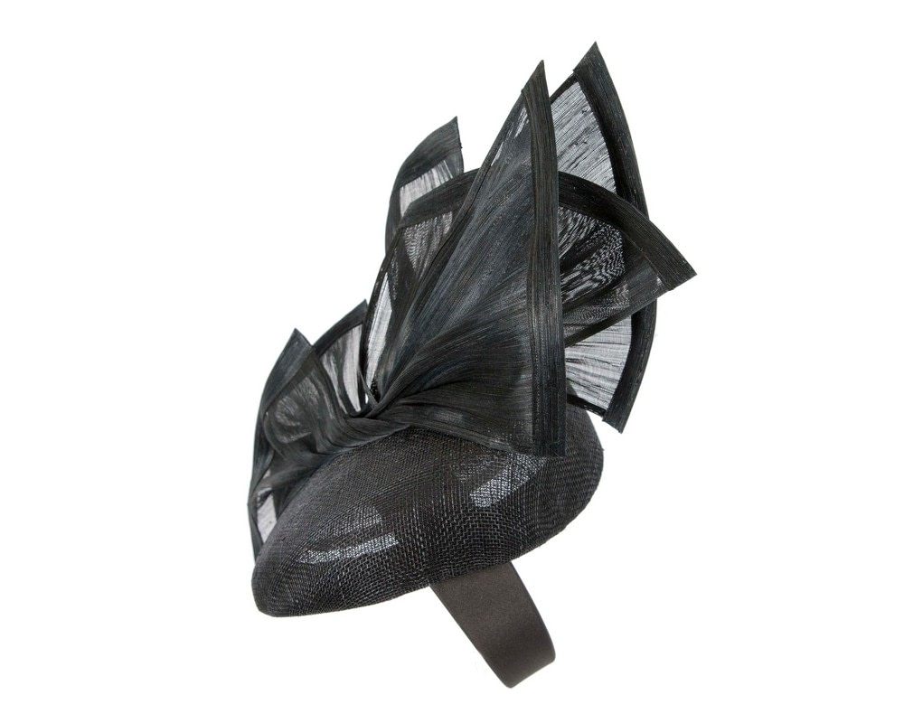 Bespoke black spring racing fascinator pillbox by Fillies Collection - Fascinators.com.au Bespoke black spring racing fascinator pillbox by Fillies Collection - Image 3