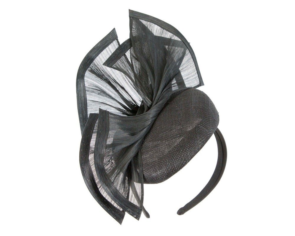 Bespoke black spring racing fascinator pillbox by Fillies Collection - Fascinators.com.au Bespoke black spring racing fascinator pillbox by Fillies Collection - Image 2