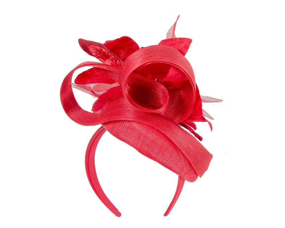 Bespoke red pillbox racing fascinator with flower by Fillies Collection - Fascinators.com.au Bespoke red pillbox racing fascinator with flower by Fillies Collection - Image 6