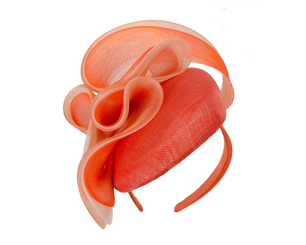 Orange racing pillbox fascinator by Fillies Collection - Image 2