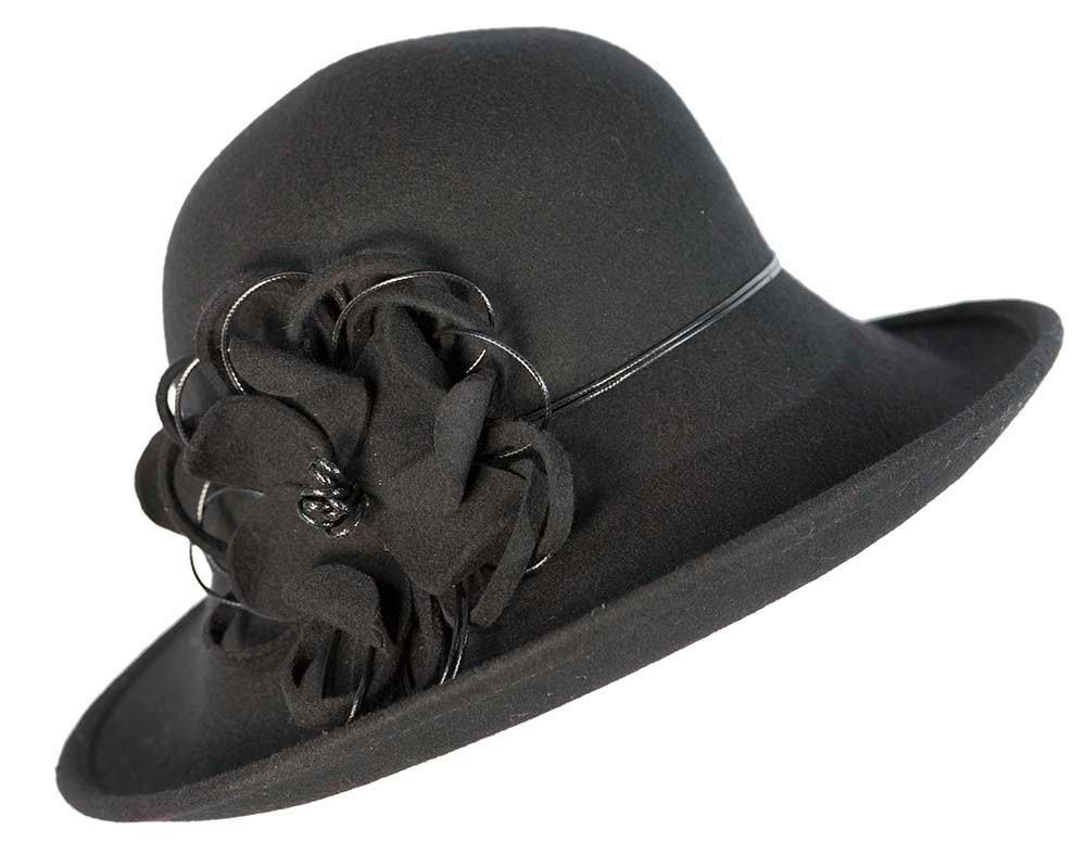 Large black ladies felt hat by Max Alexander - Image 2