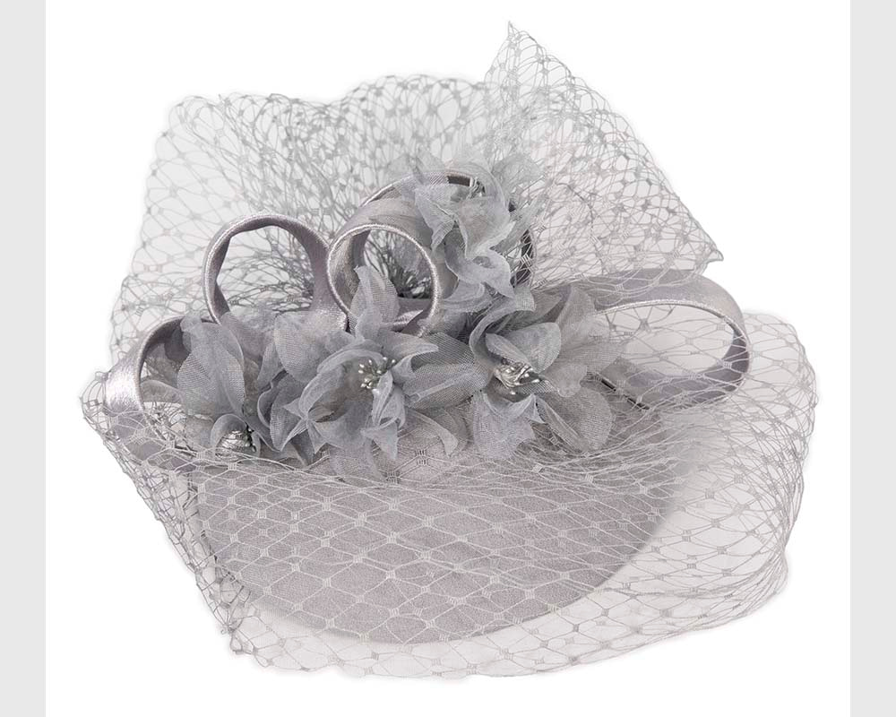 Silver cocktail hat - Fascinators.com.au Silver cocktail hat - Image 2