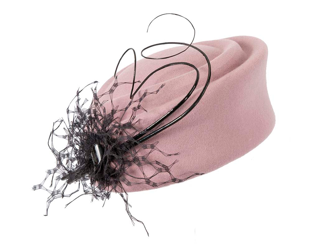 Dusty pink Jackie Onassis style felt pillbox - Fascinators.com.au Dusty pink Jackie Onassis style felt pillbox - Image 2