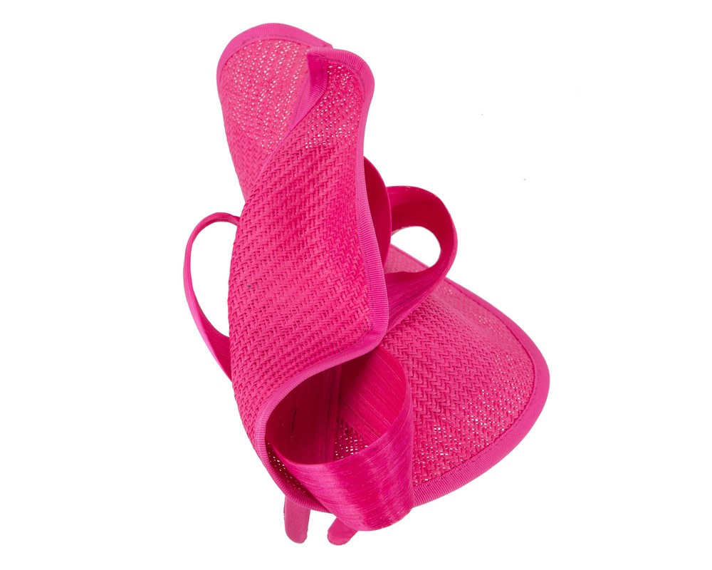 Fuchsia designers racing fascinator with bow by Fillies Collection - Image 3