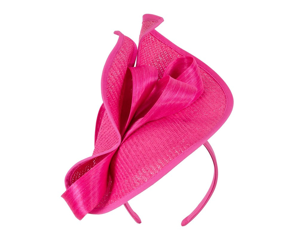 Fuchsia designers racing fascinator with bow by Fillies Collection - Image 2