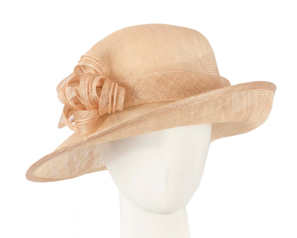 Nude cloche fashion hat by Max Alexander
