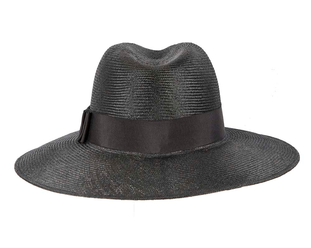Black wide brim ladies fedora hat by Max Alexander - Image 6