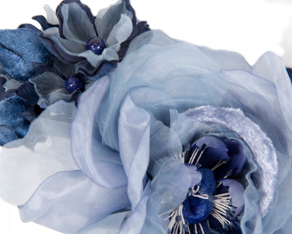 Blue & navy flower headband by Max Alexander - Image 3