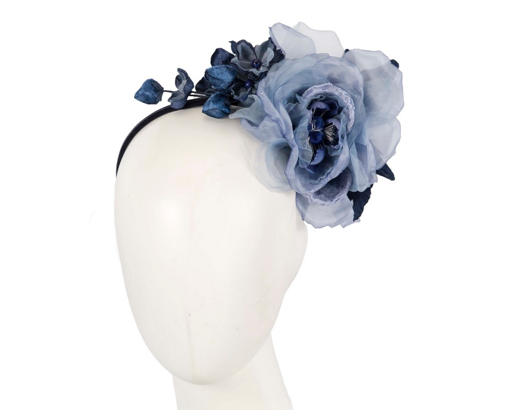 Blue & navy flower headband by Max Alexander