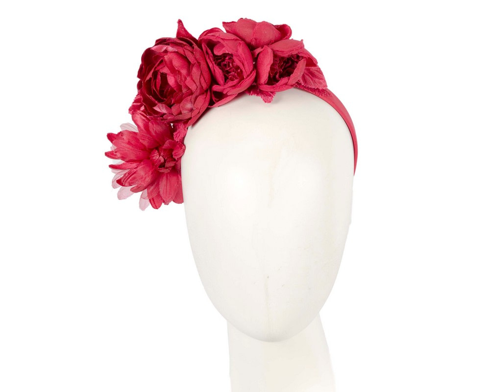 Elegant red flower headband by Max Alexander