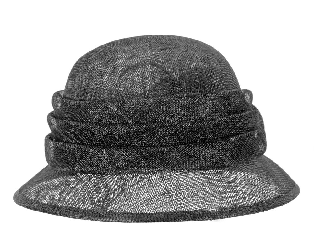 Black cloche sinamay hat by Max Alexander - Image 5