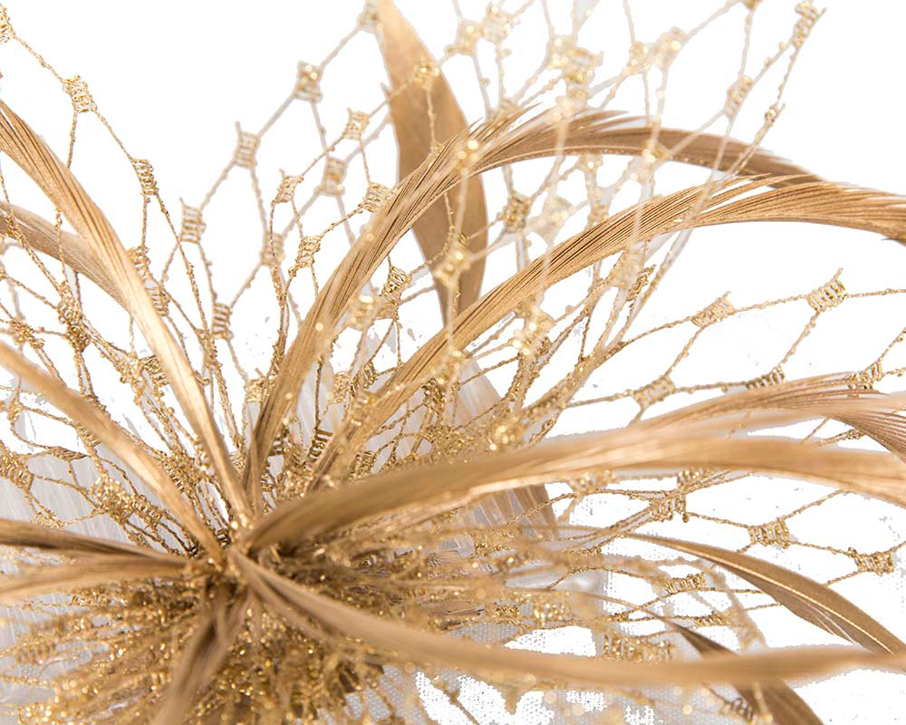 Gold Custom Made Fascinator by Cupids Millinery - Image 3
