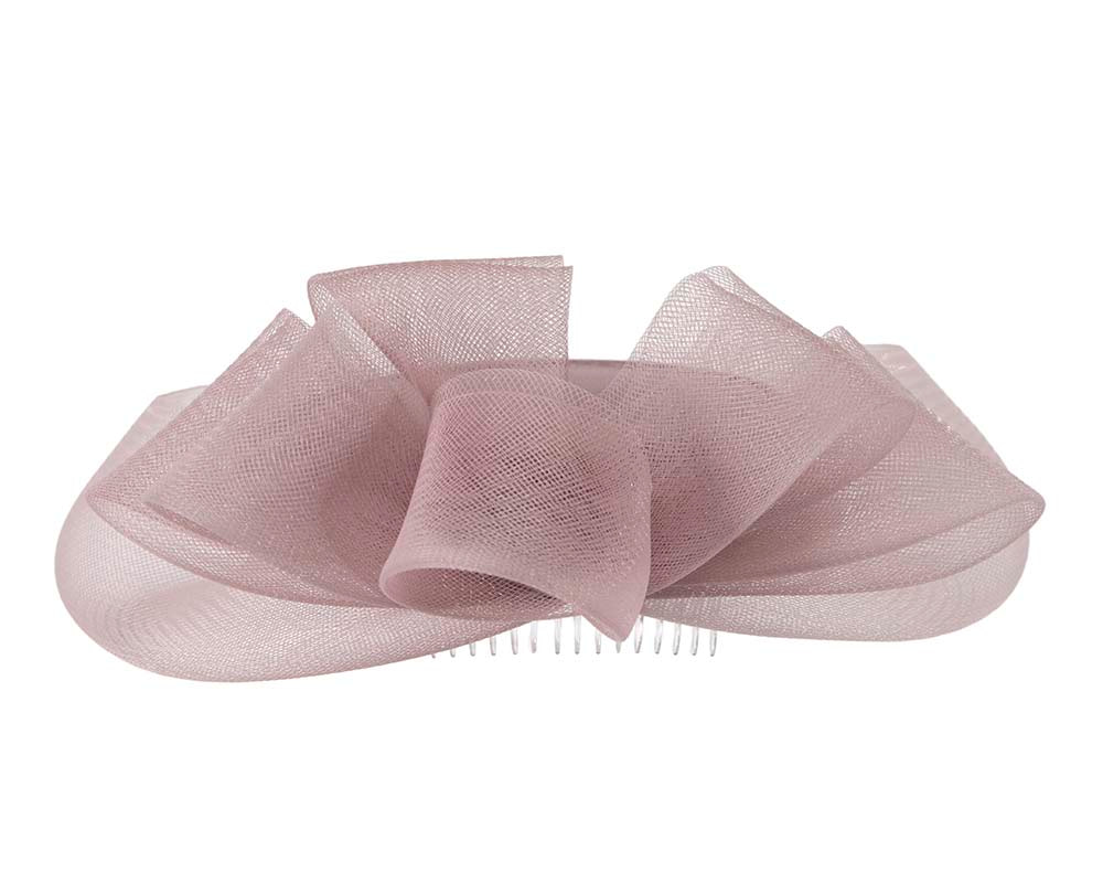 Custom made mauve cocktail hat by Cupids Millinery - Image 6