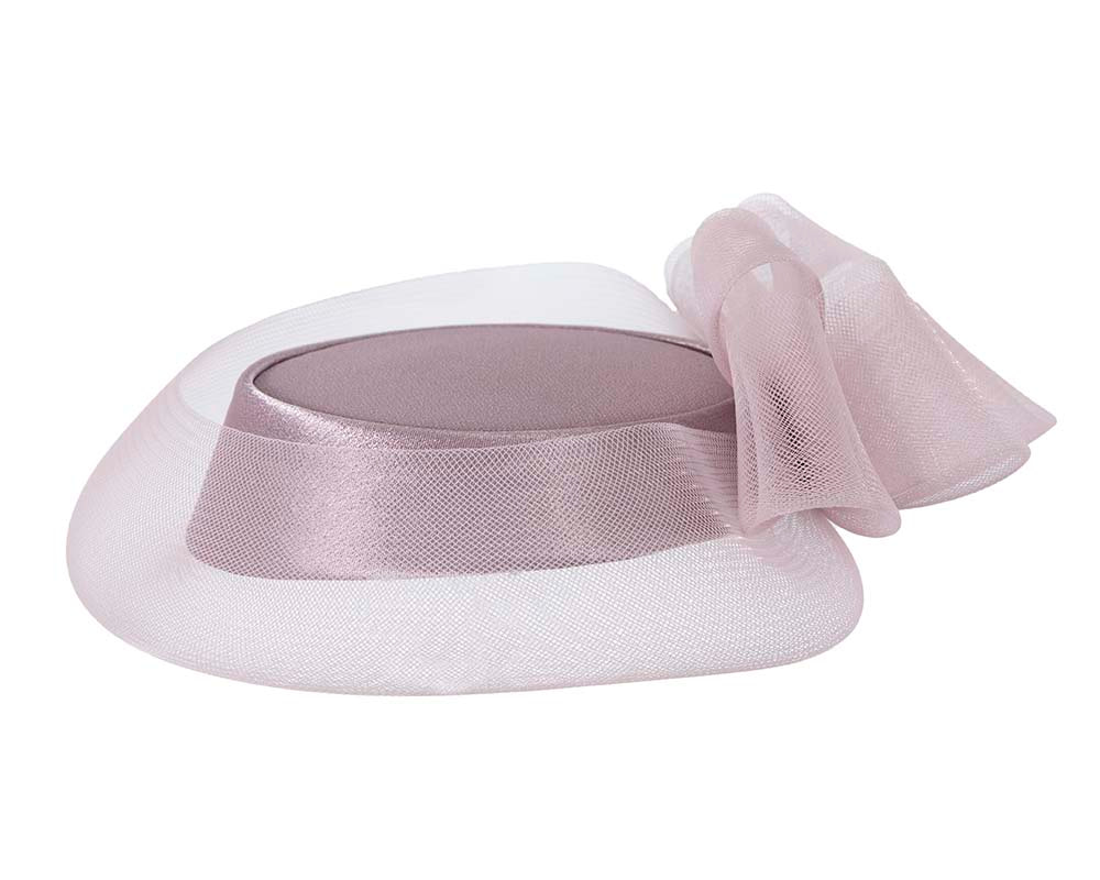 Custom made mauve cocktail hat by Cupids Millinery - Image 3