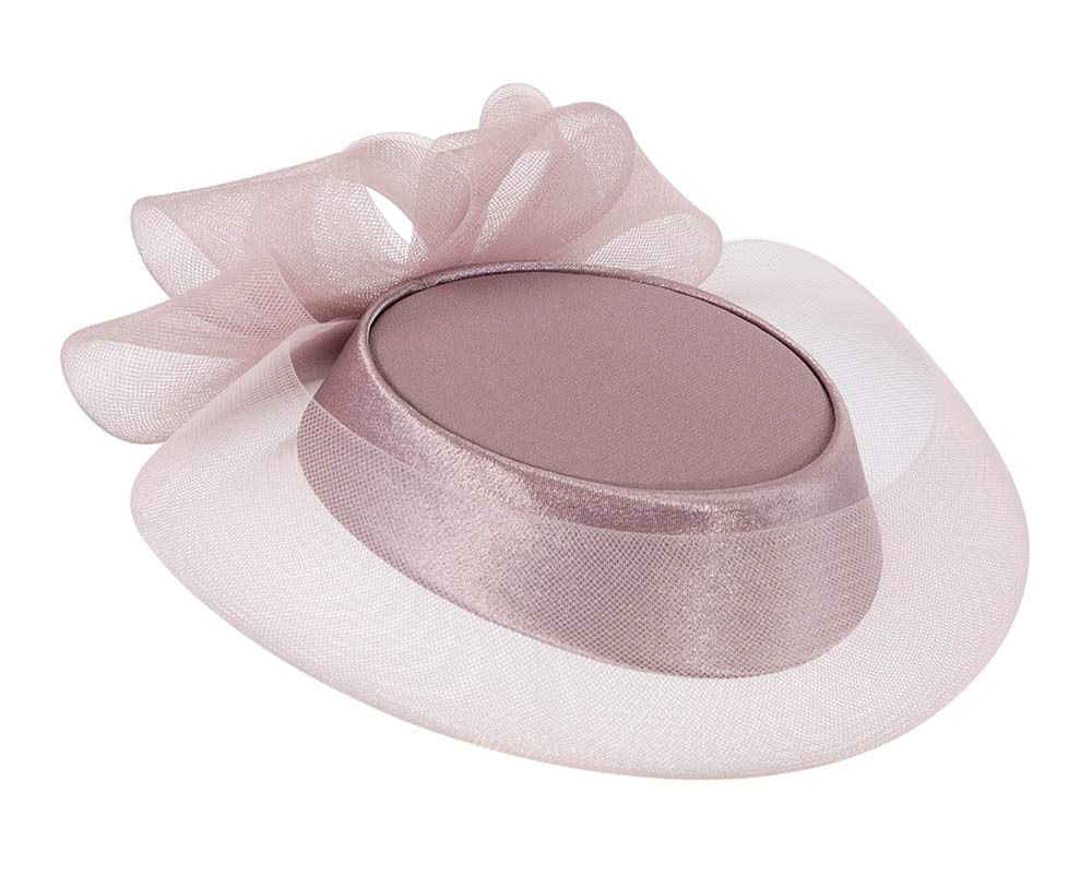 Custom made mauve cocktail hat by Cupids Millinery - Image 2