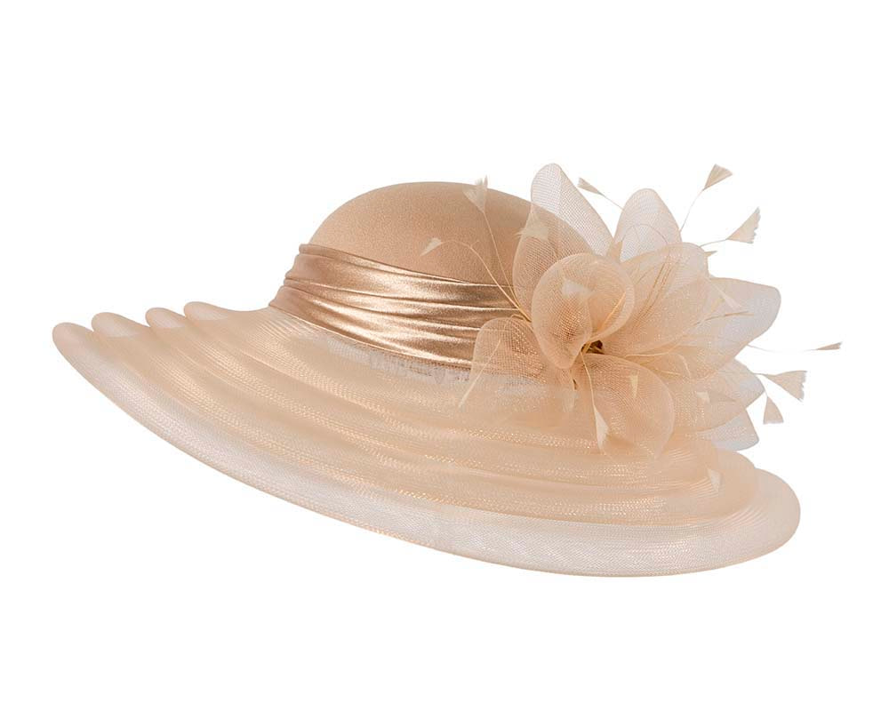 Cashew mother of the bride hat by Cupids Millinery Melbourne - Image 2