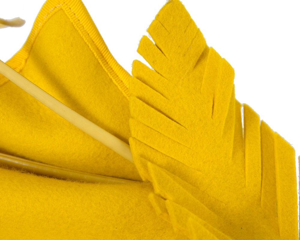 Yellow winter racing fascinator by Fillies Collection - Image 3