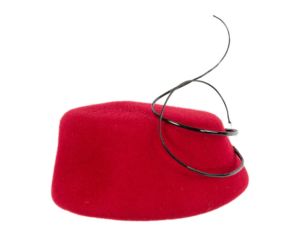Bespoke red winter racing fascinator by Fillies Collection - Image 6