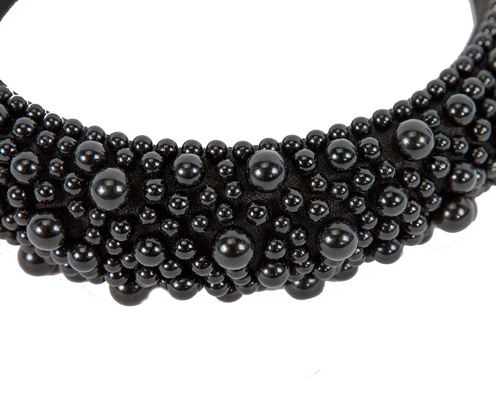 Black pearls fascinator headband - Image 3