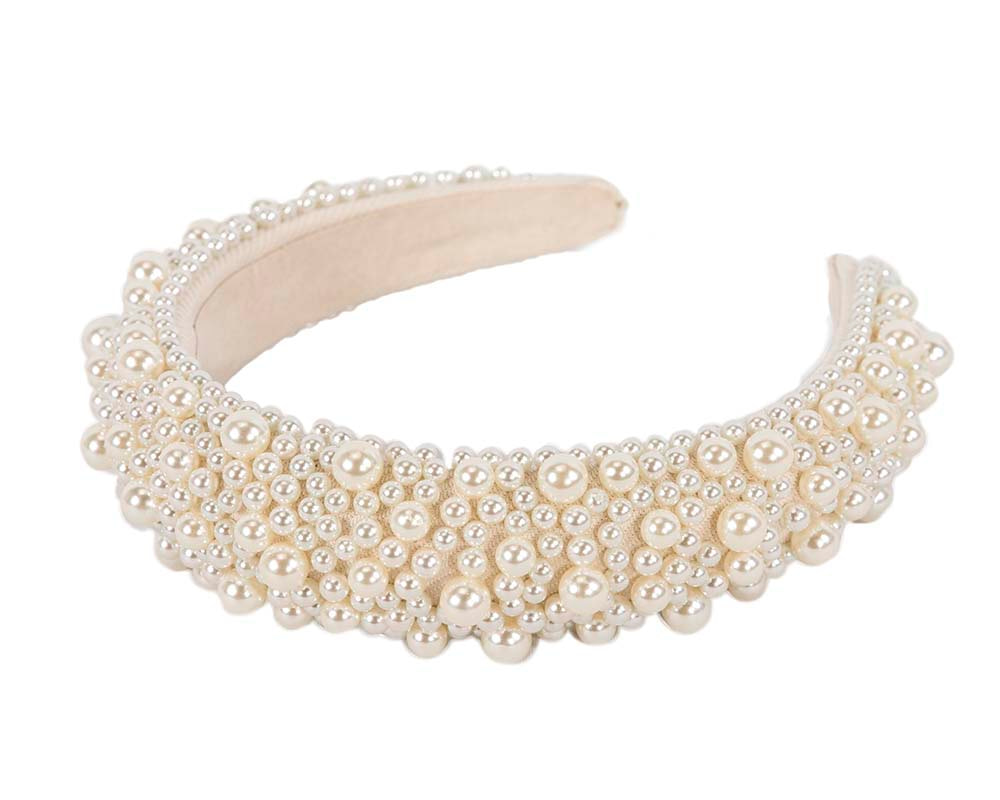 Cream pearls fascinator headband - Image 4