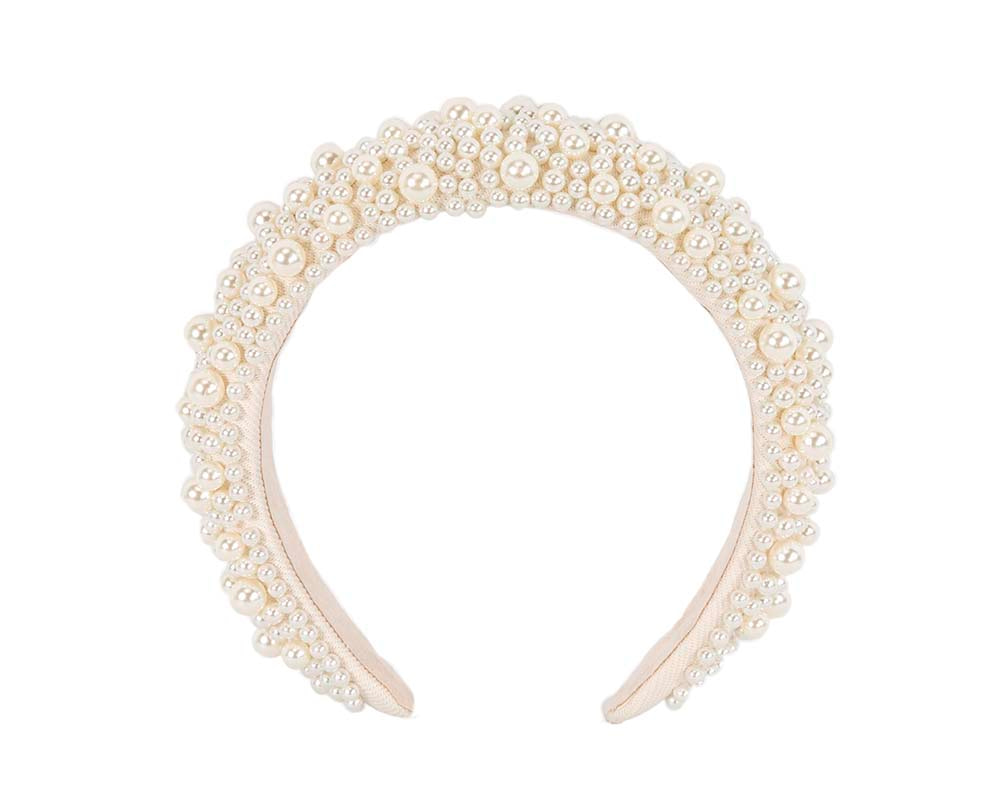 Cream pearls fascinator headband - Image 2