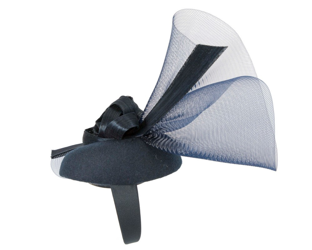 Large navy winter racing fascinator by Fillies Collection - Fascinators.com.au Large navy winter racing fascinator by Fillies Collection - Image 3