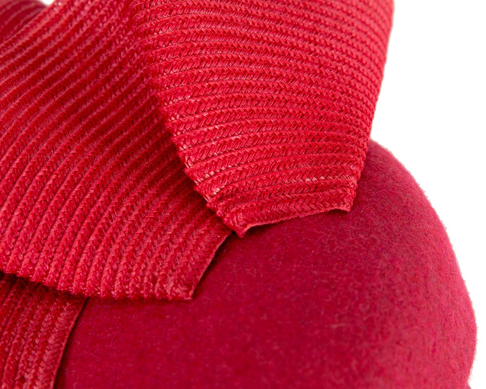Red winter racing fascinator by Fillies Collection - Image 5