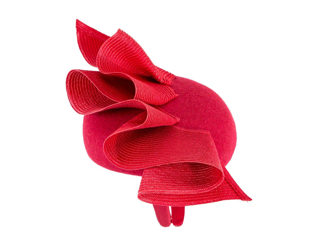 Red winter racing fascinator by Fillies Collection - Image 4