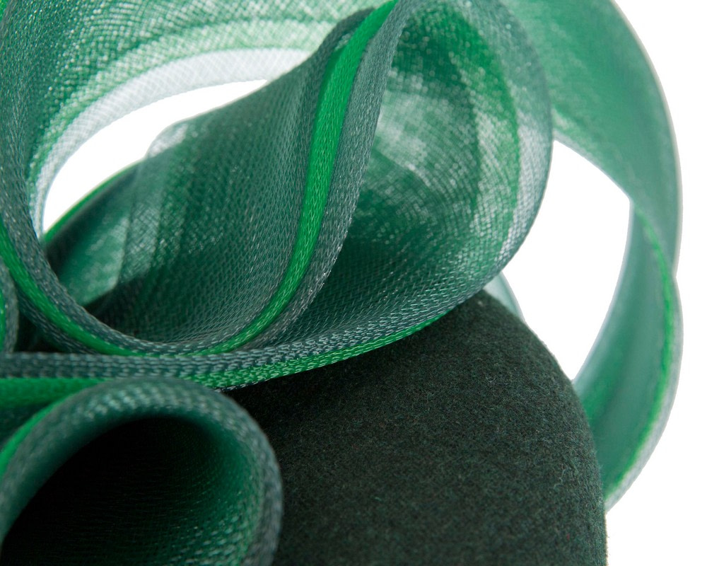 Green winter racing pillbox fascinator by Fillies Collection - Image 5