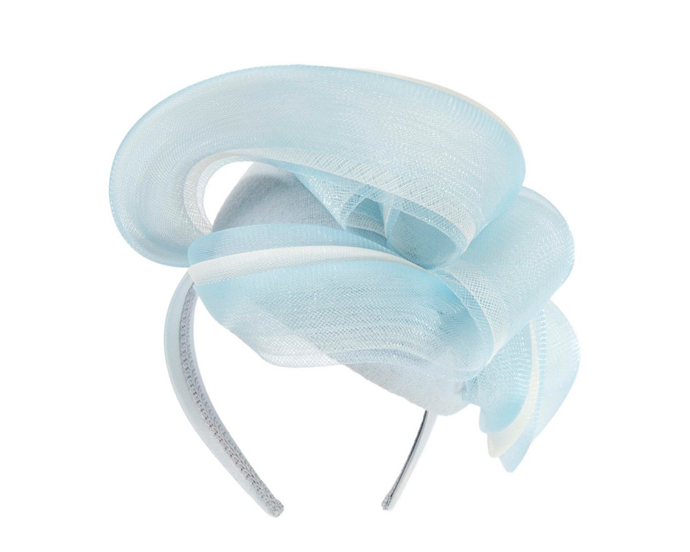 Light blue winter racing pillbox fascinator by Fillies Collection - Image 6