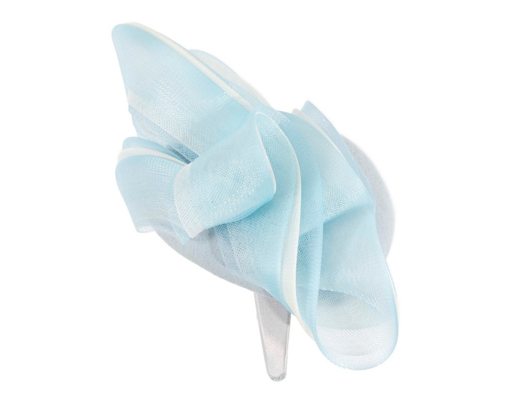 Light blue winter racing pillbox fascinator by Fillies Collection - Image 4