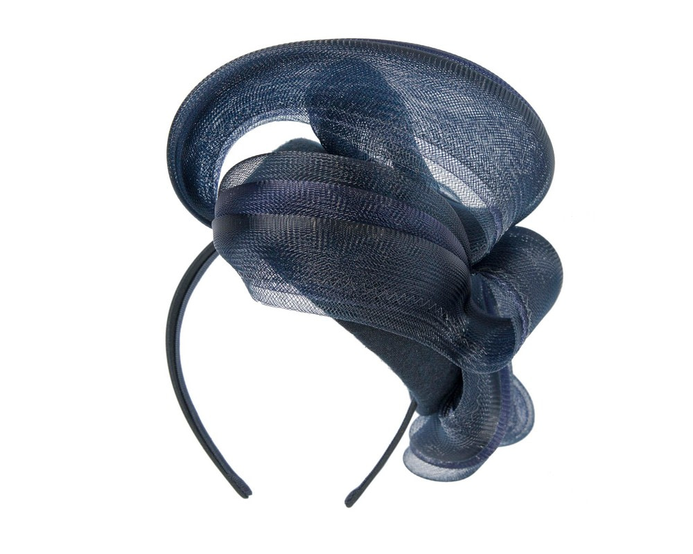 Navy winter racing pillbox fascinator by Fillies Collection - Image 6