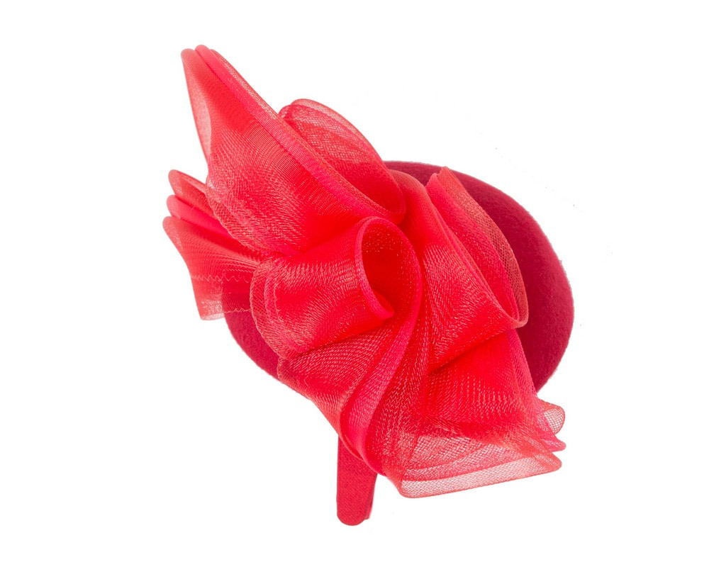 Red winter racing pillbox fascinator by Fillies Collection - Image 4