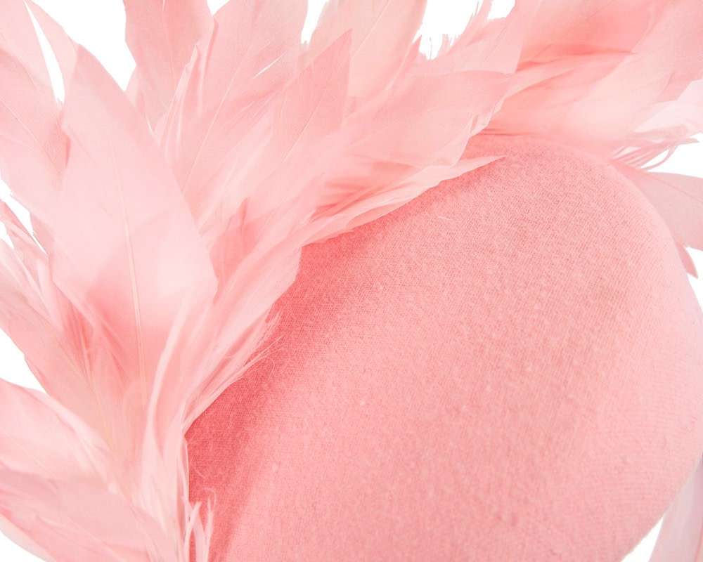 Wine & pink winter racing fascinator with feathers - Image 5