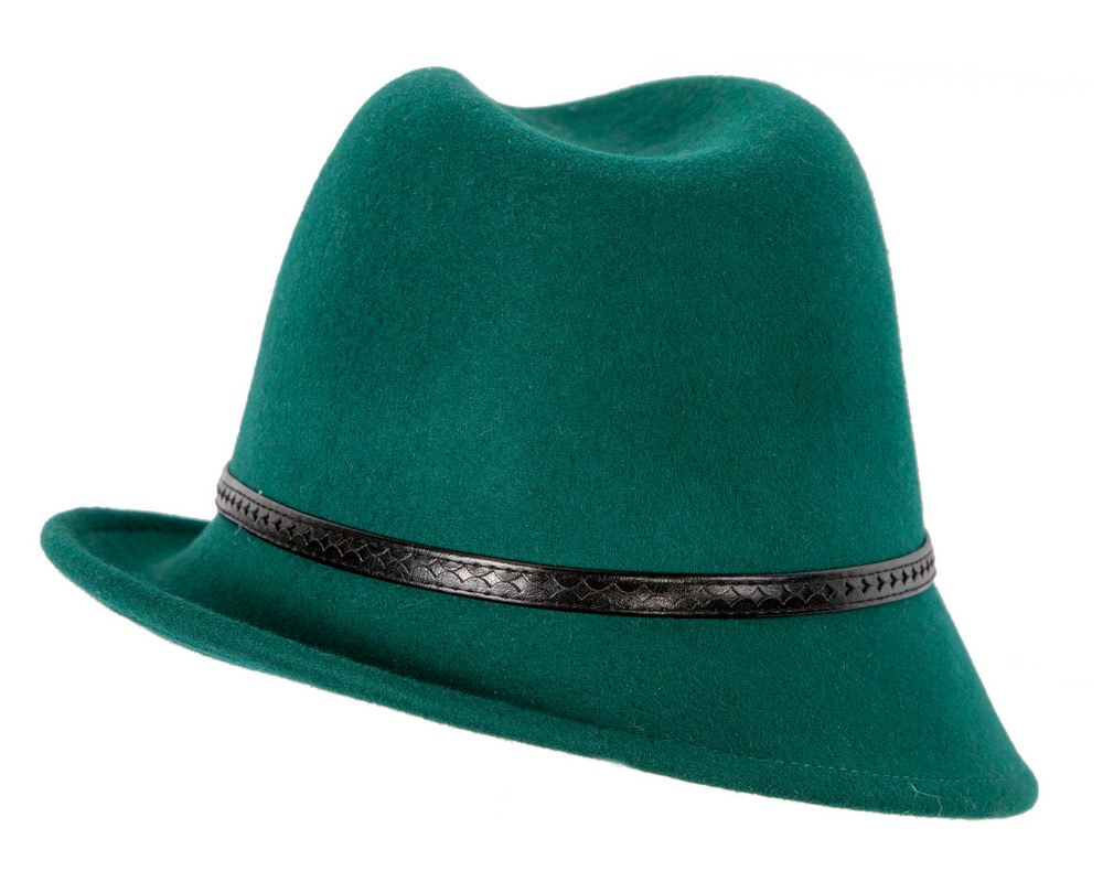 Green ladies winter felt fedora hat by Max Alexander - Image 6