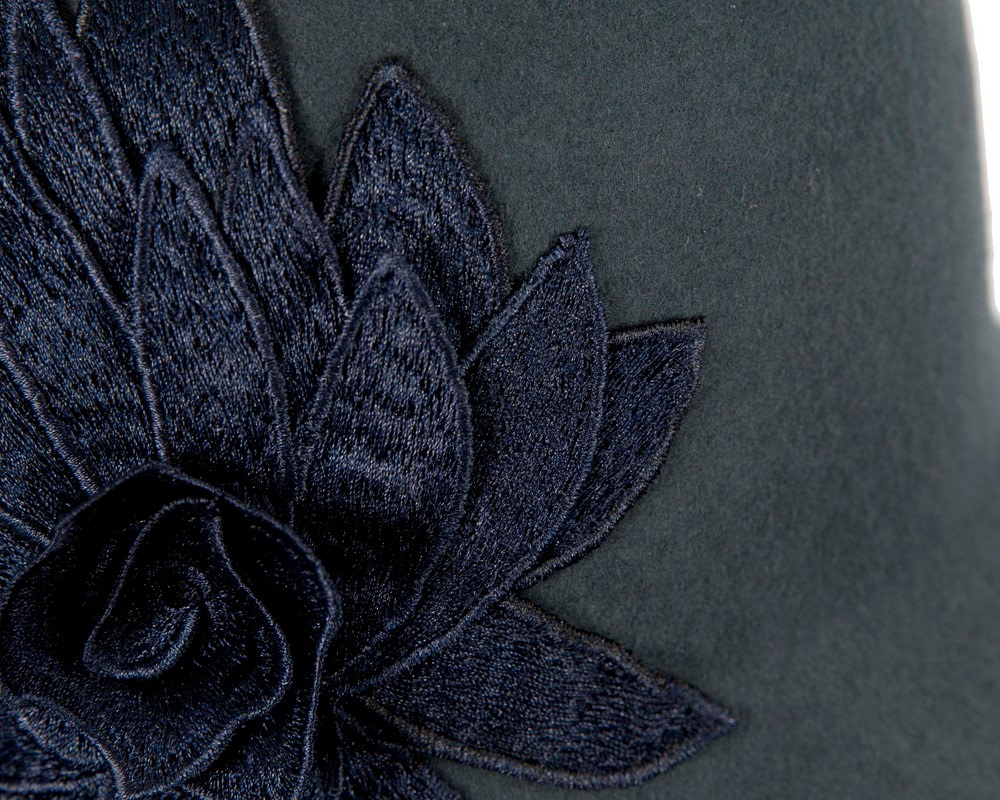 Blue grey felt cloche winter hat by Max Alexander - Image 5