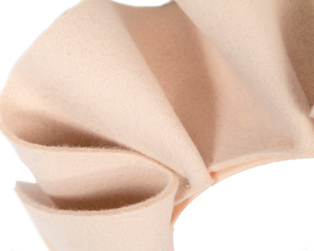 Nude felt winter fascinator by Max Alexander - Image 3