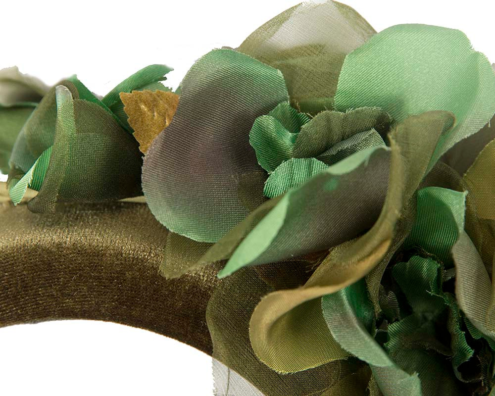 Green velvet flower headband by Max Alexander - Image 3