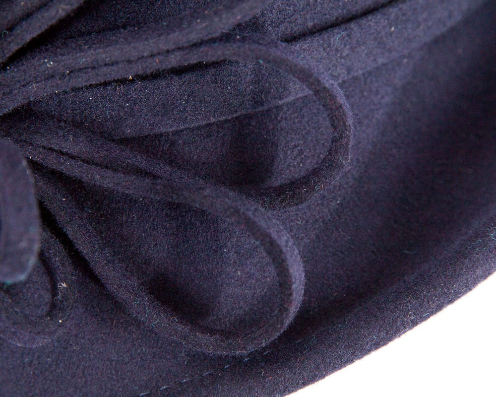Navy winter felt cloche hat by Max Alexander - Fascinators.com.au Navy winter felt cloche hat by Max Alexander - Image 4